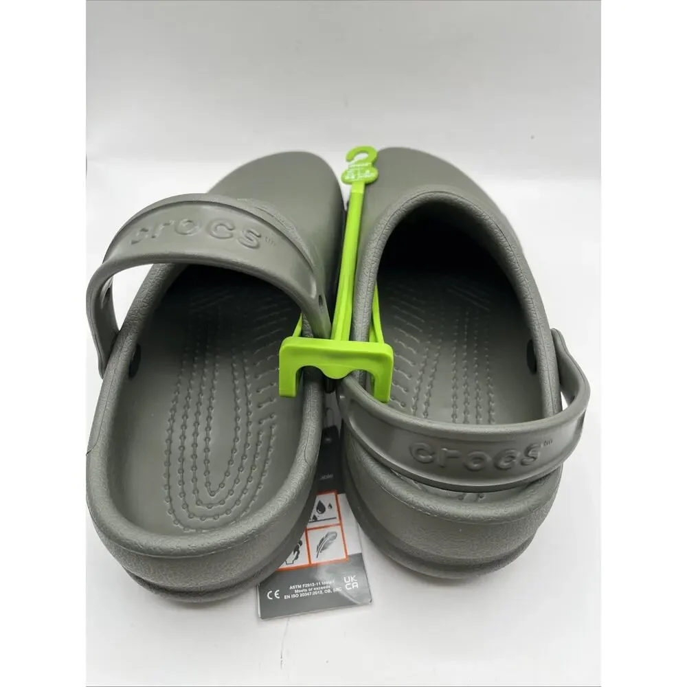 Crocs at Work Unisex Bistro Slip Resistant Clog Comfort Dusty Olive Clogs M9 W11